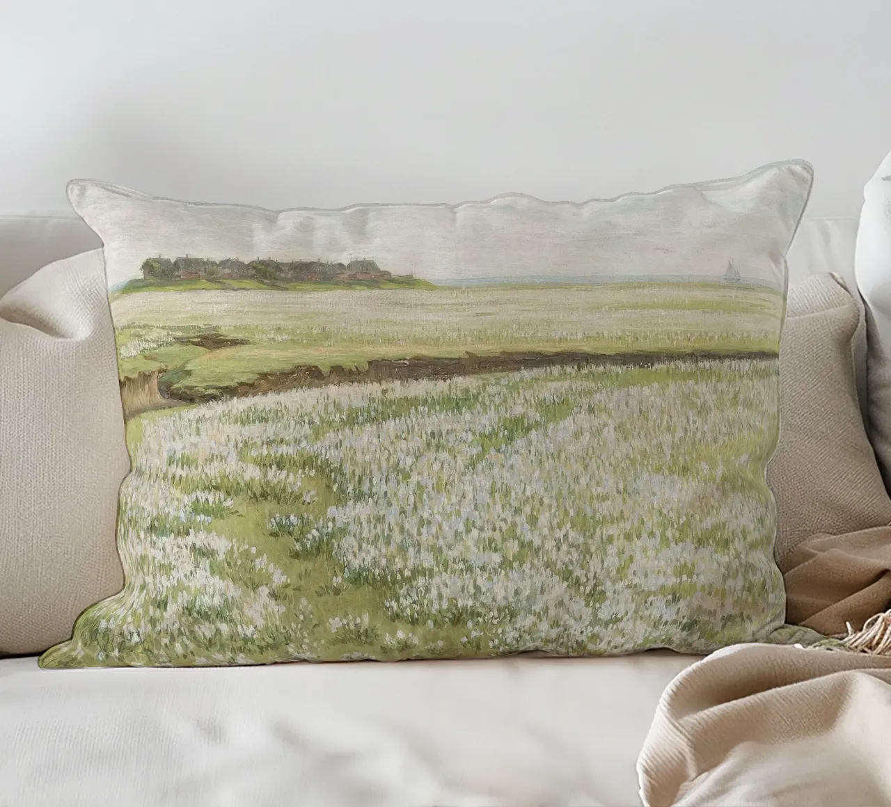 Spring Meadow Landscape cuscino da apoloprints
