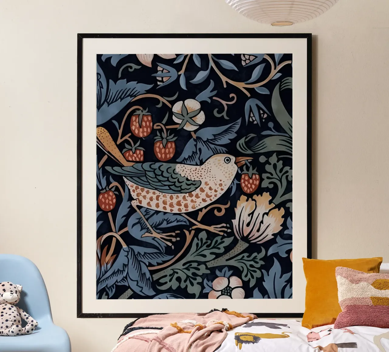 William Morris - Ladro di fragole poster con telaio in alluminio da William Store