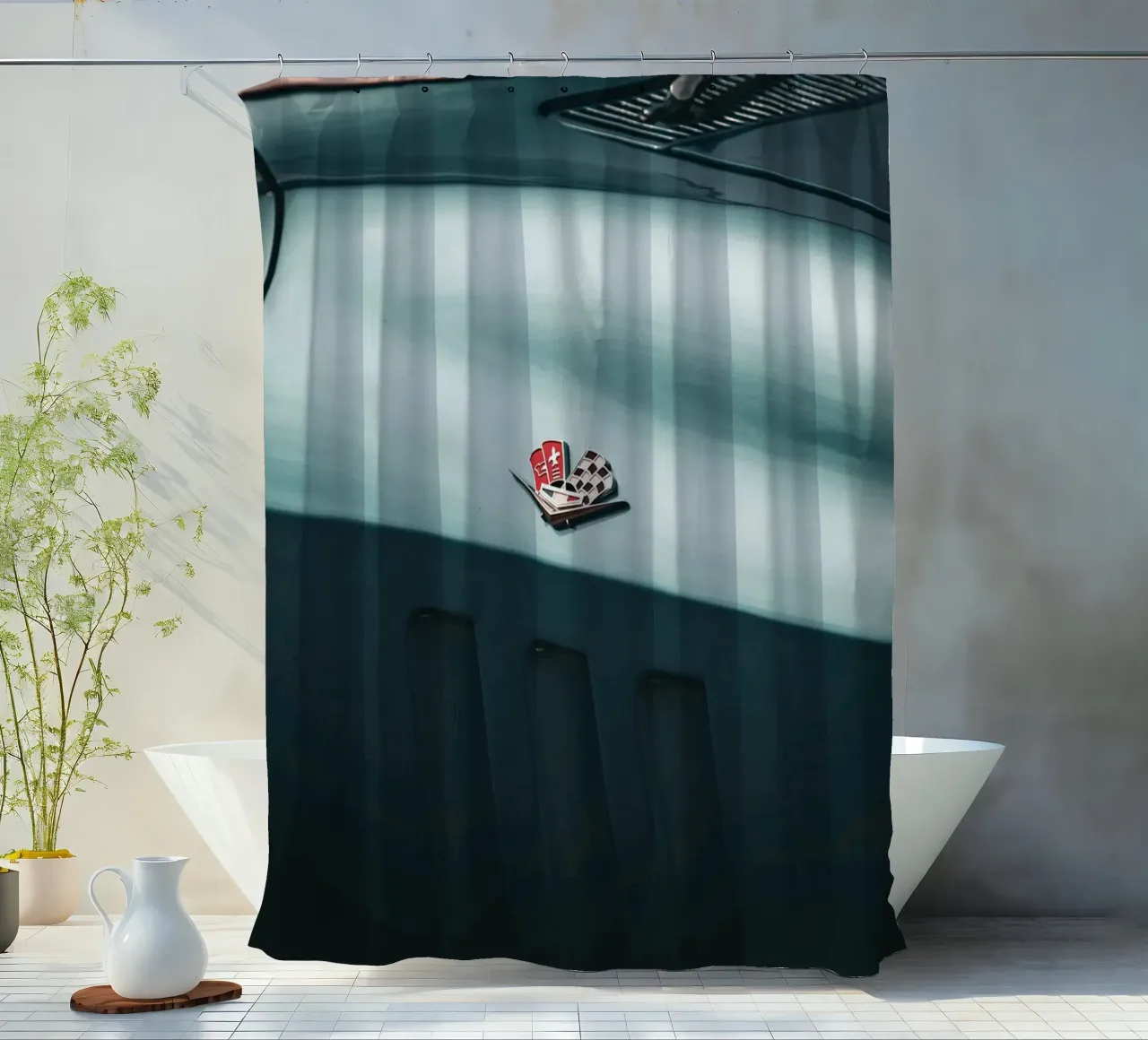 Corvette shower curtain by Flo Klein