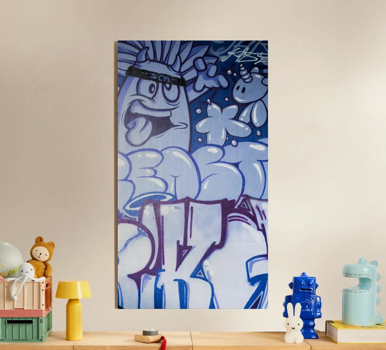 Graffiti Blue plexiglass da Flo Klein