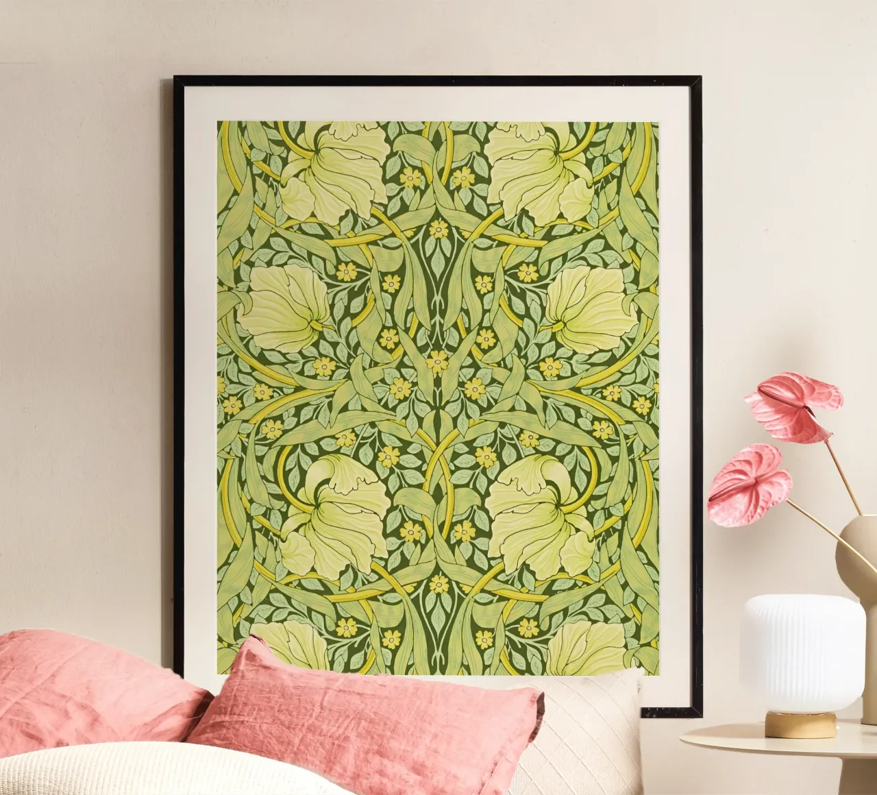 William Morris Pimpernel poster met aluminium frame van William Store