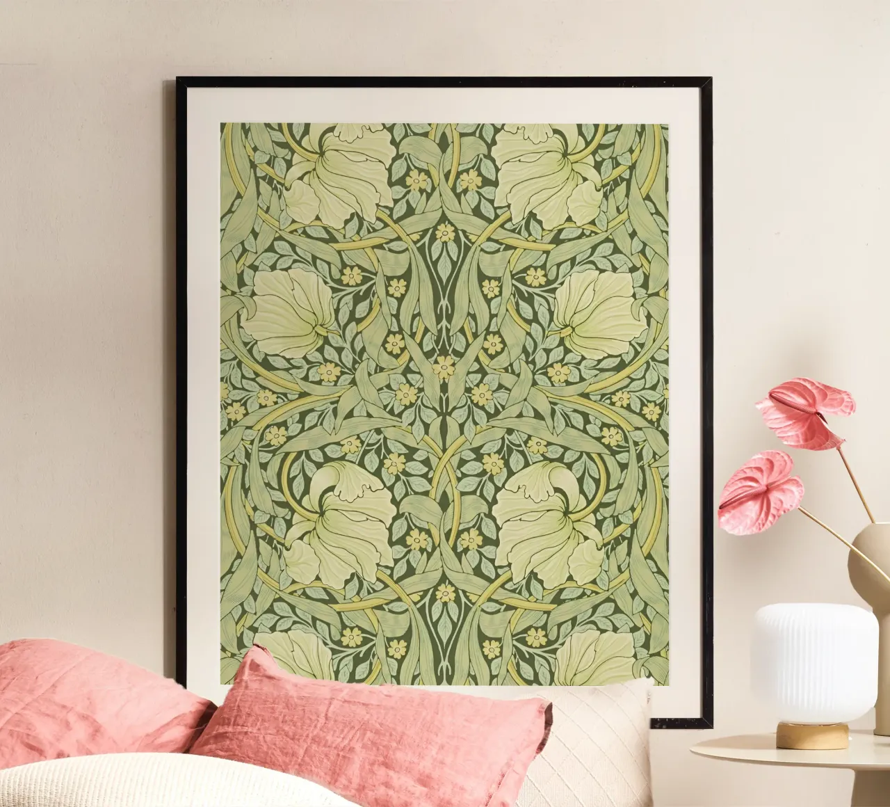 William Morris Pimpernel poster con telaio in legno da William Store