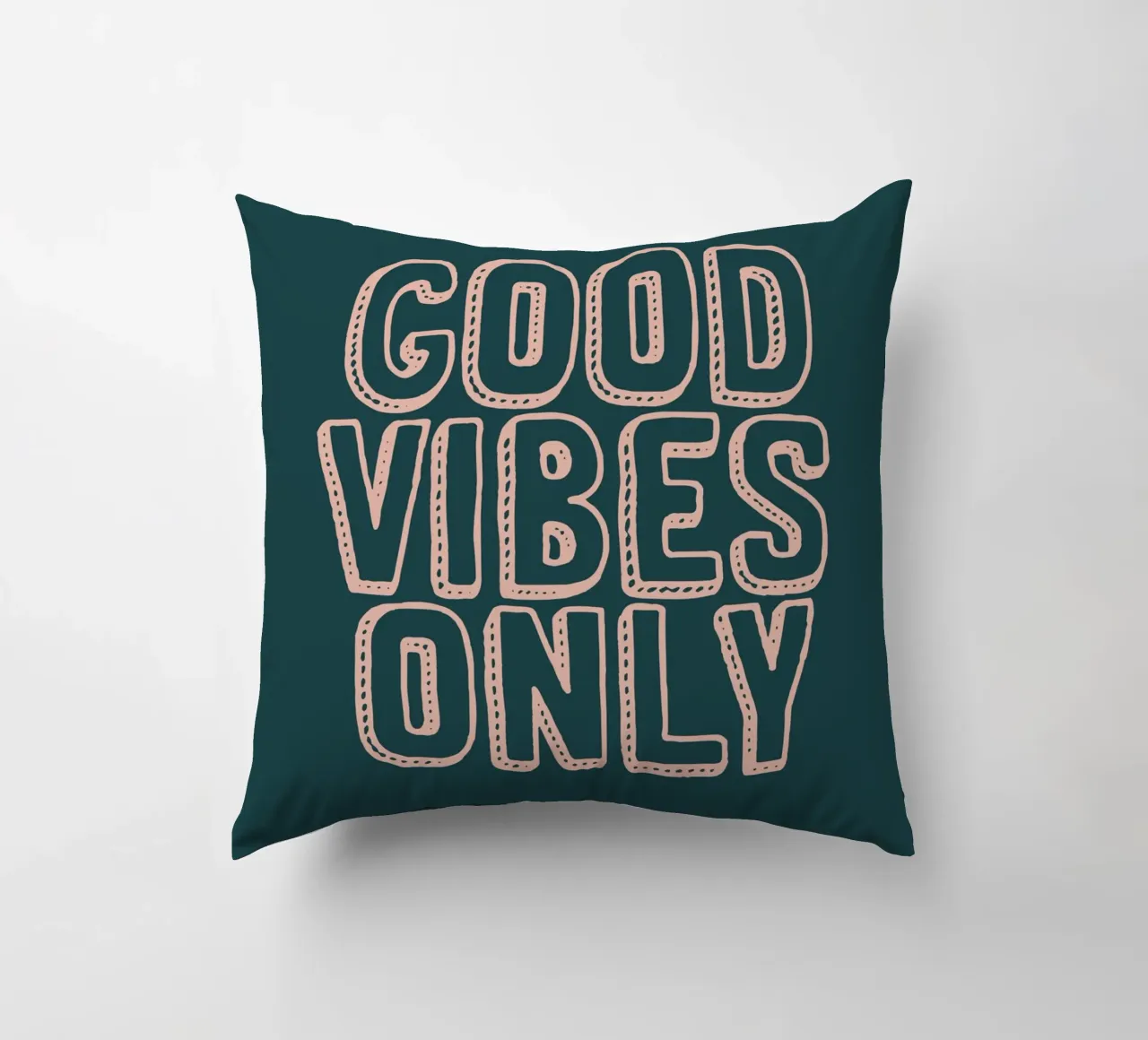 Good Vibes Only decorative cushion by Wall of Words