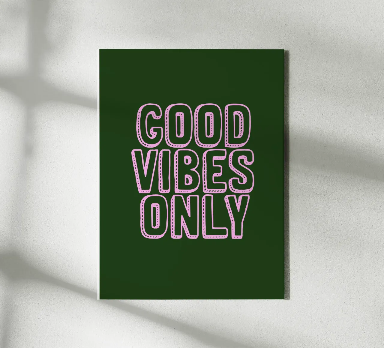 Good Vibes Only canvas with Floater frame by Wall of Words