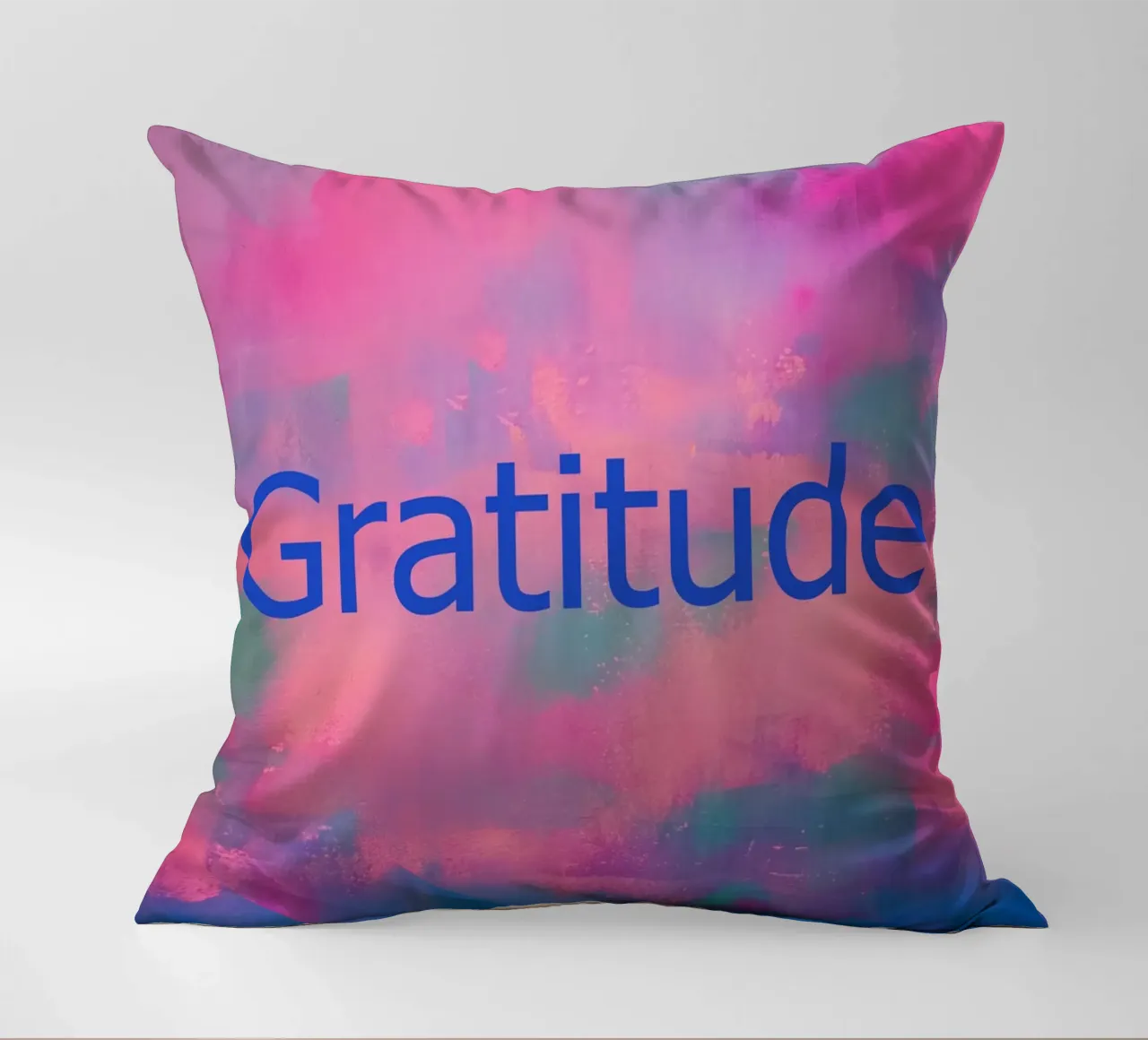 'Gratitude' Vibrant Abstract Print decorative cushion by FABOArt