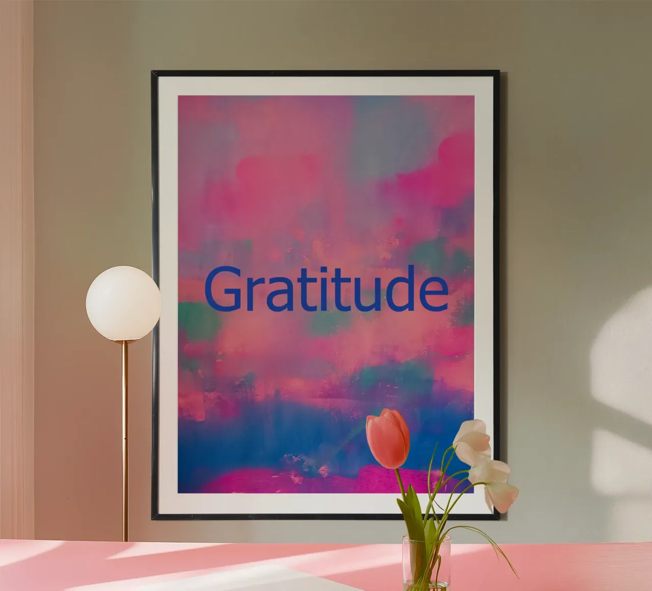 Levendige abstracte print 'Gratitude hahnemühle van FABOArt