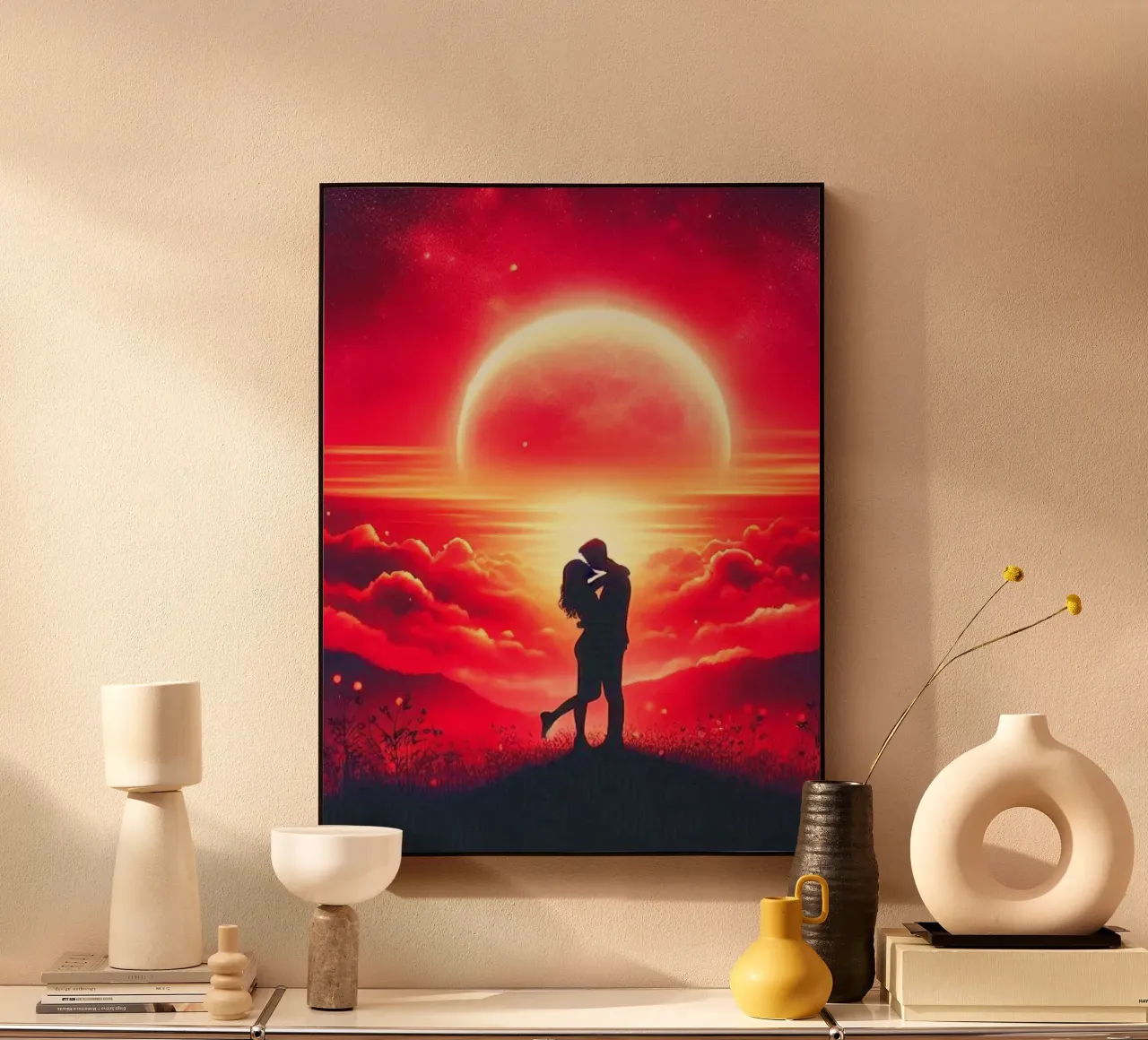 "Amore sotto un cielo di fuoco" alluminio dibond da ZARAH