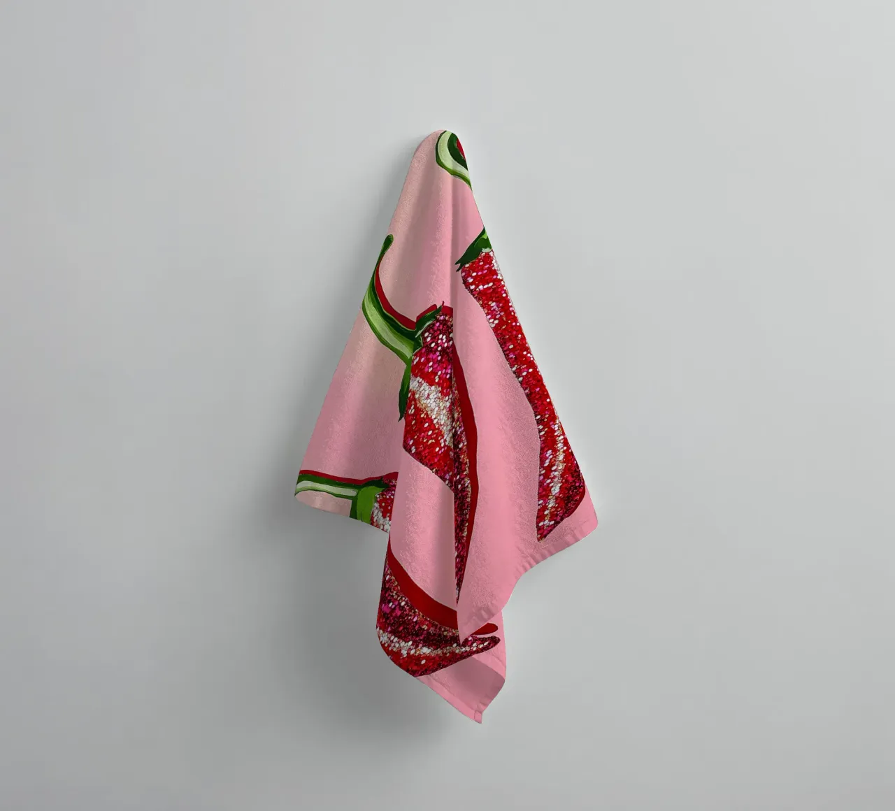 red chilli peppers with glitter towel by Carinaprint