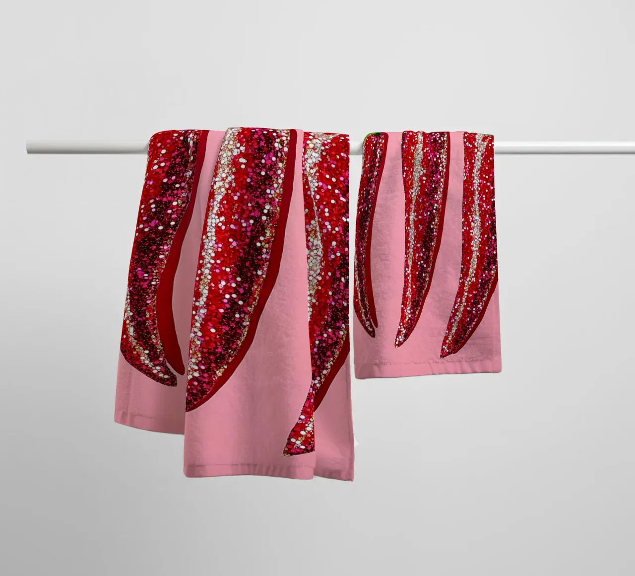 red chilli peppers with glitter towel by Carinaprint