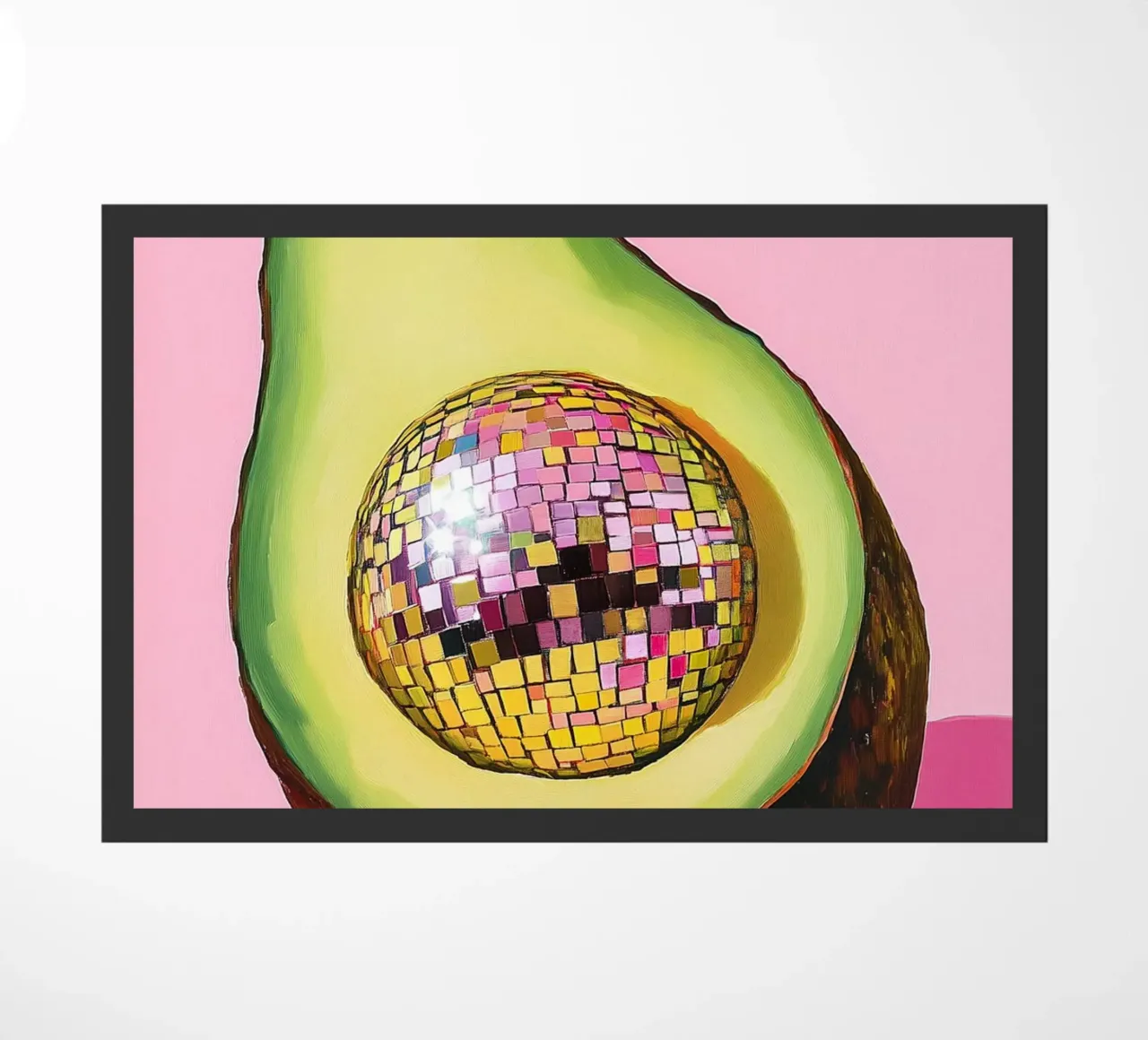 Discokugel mit Avocado Fußmatte von Carinaprint