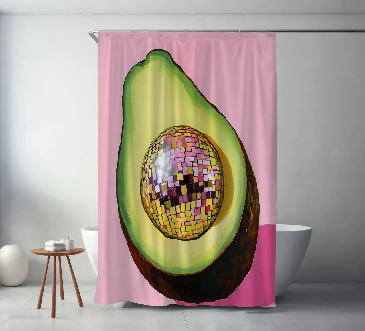 Palla da discoteca con avocado tenda da doccia da Carinaprint