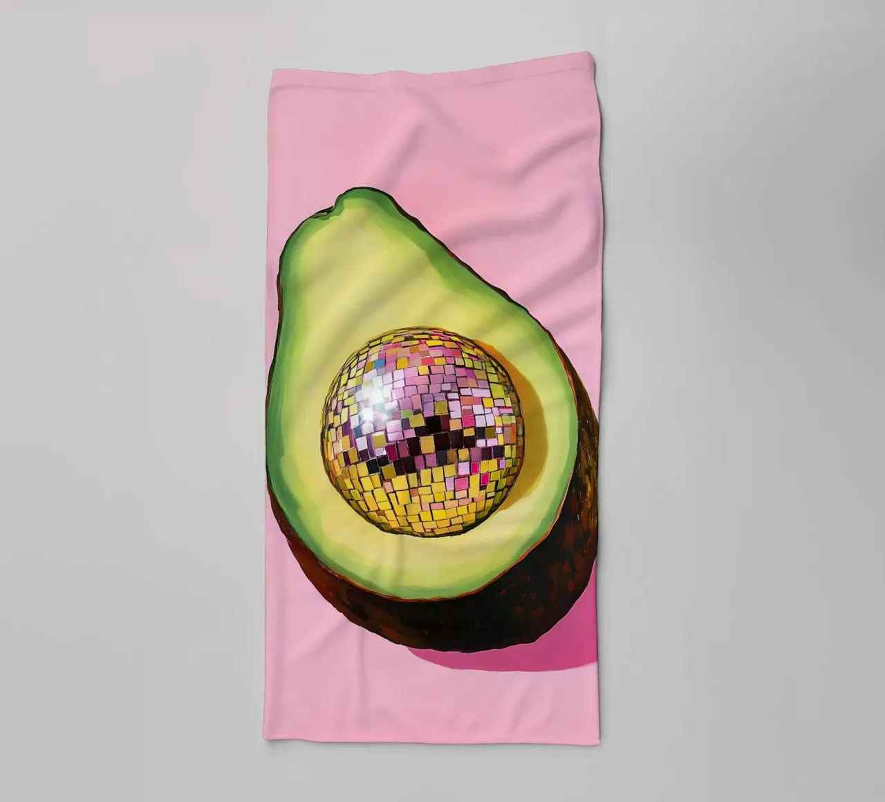 Palla da discoteca con avocado asciugamano da bagno da Carinaprint