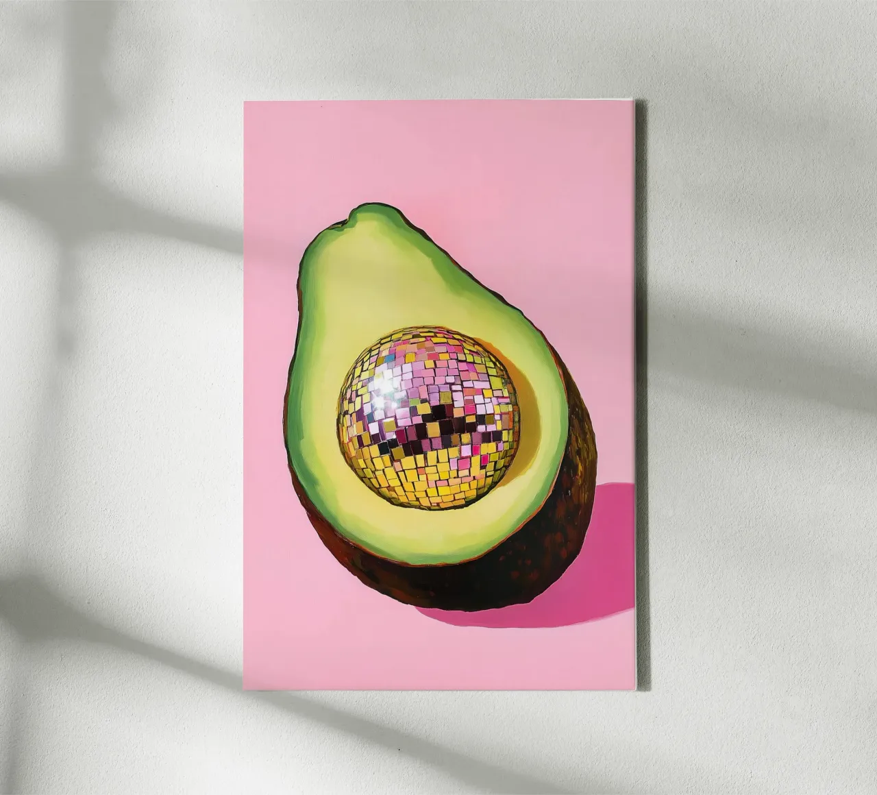 Disco bal met avocado canvas met Baklijst van Carinaprint