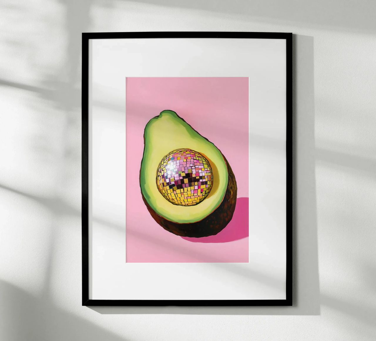 Disco ball with avocado poster by Carinaprint
