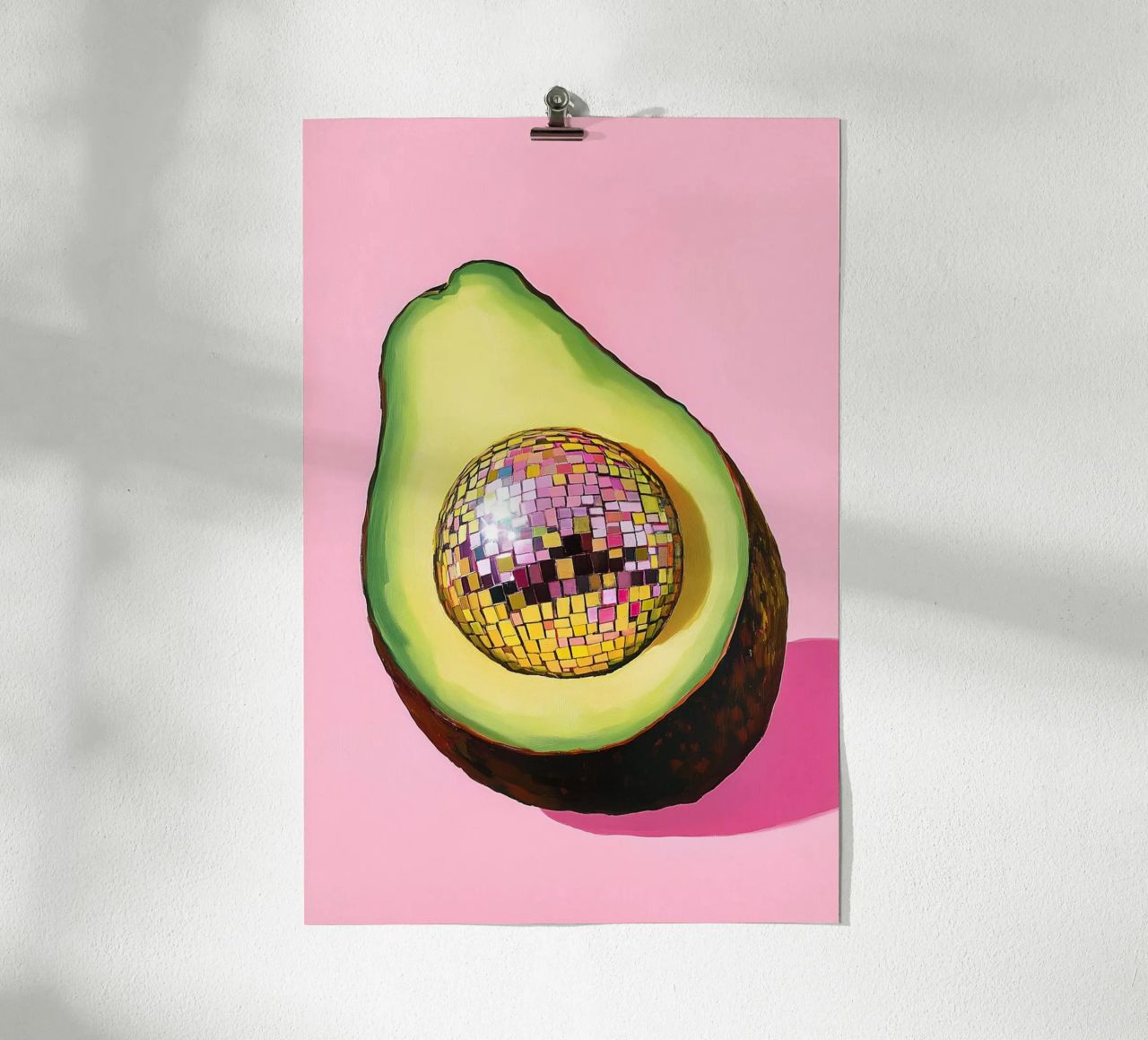Disco ball with avocado poster by Carinaprint