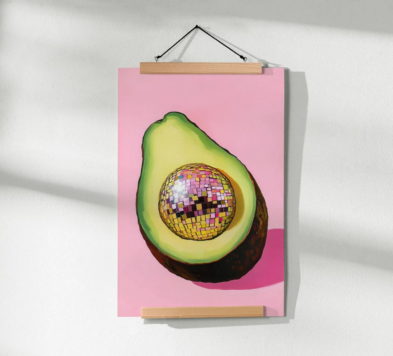 Disco ball with avocado poster by Carinaprint