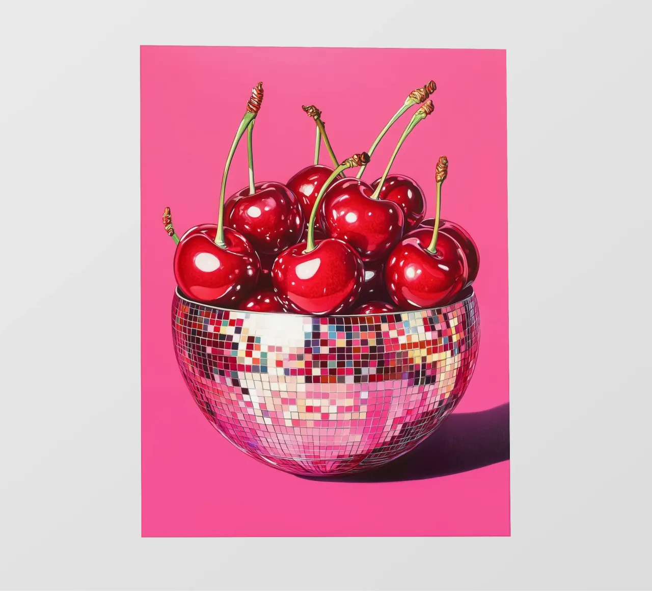 Bola de discoteca con cerezas papel para pared de Carinaprint