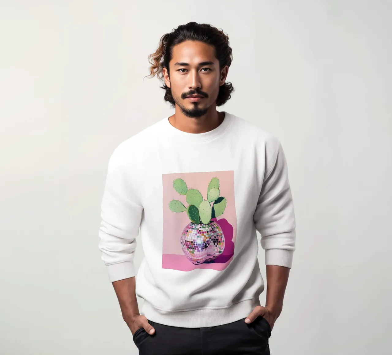 Palla da discoteca con cactus felpa da Carinaprint