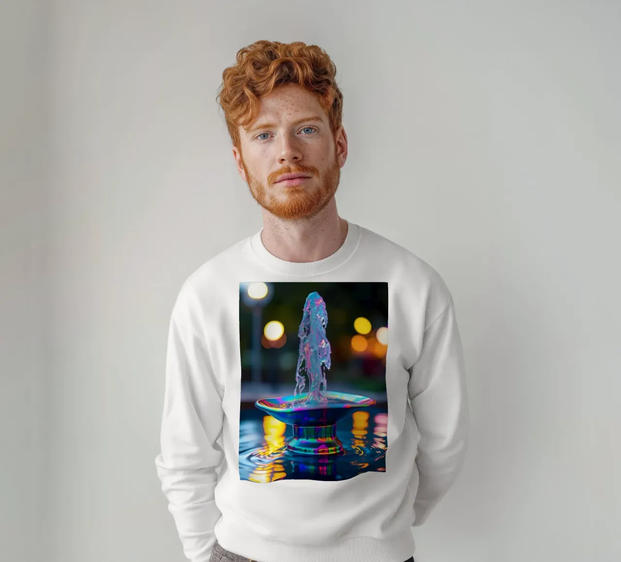 Une fontaine colorée crée un spectacle lumineux fascinant sweat de DesignDoodle