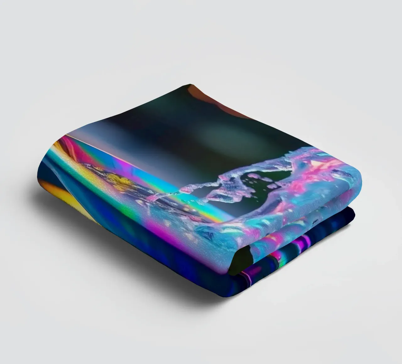 Une fontaine colorée crée un spectacle lumineux fascinant serviette de bain de DesignDoodle