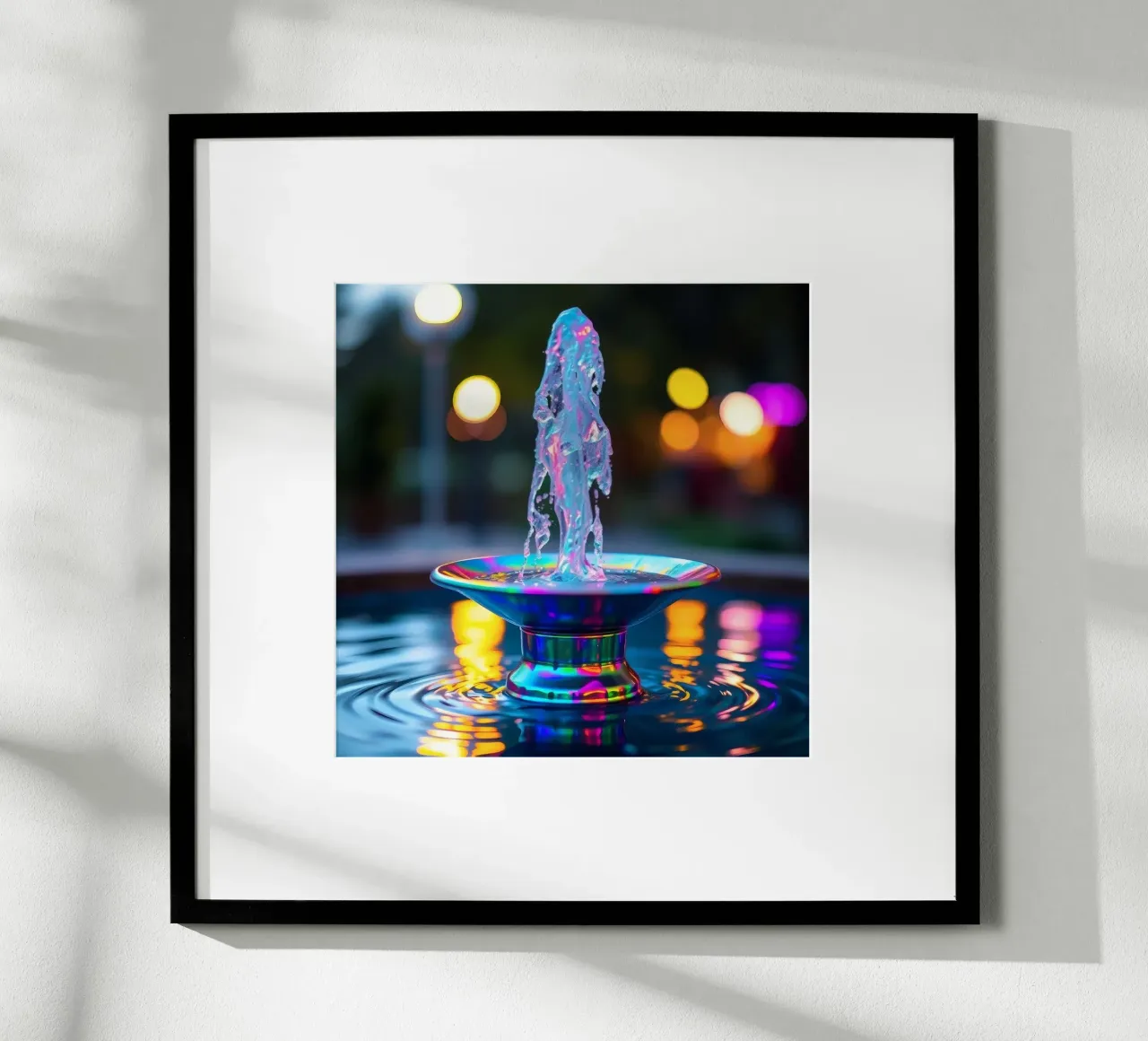 Une fontaine colorée crée un spectacle lumineux fascinant hahnemühle de DesignDoodle