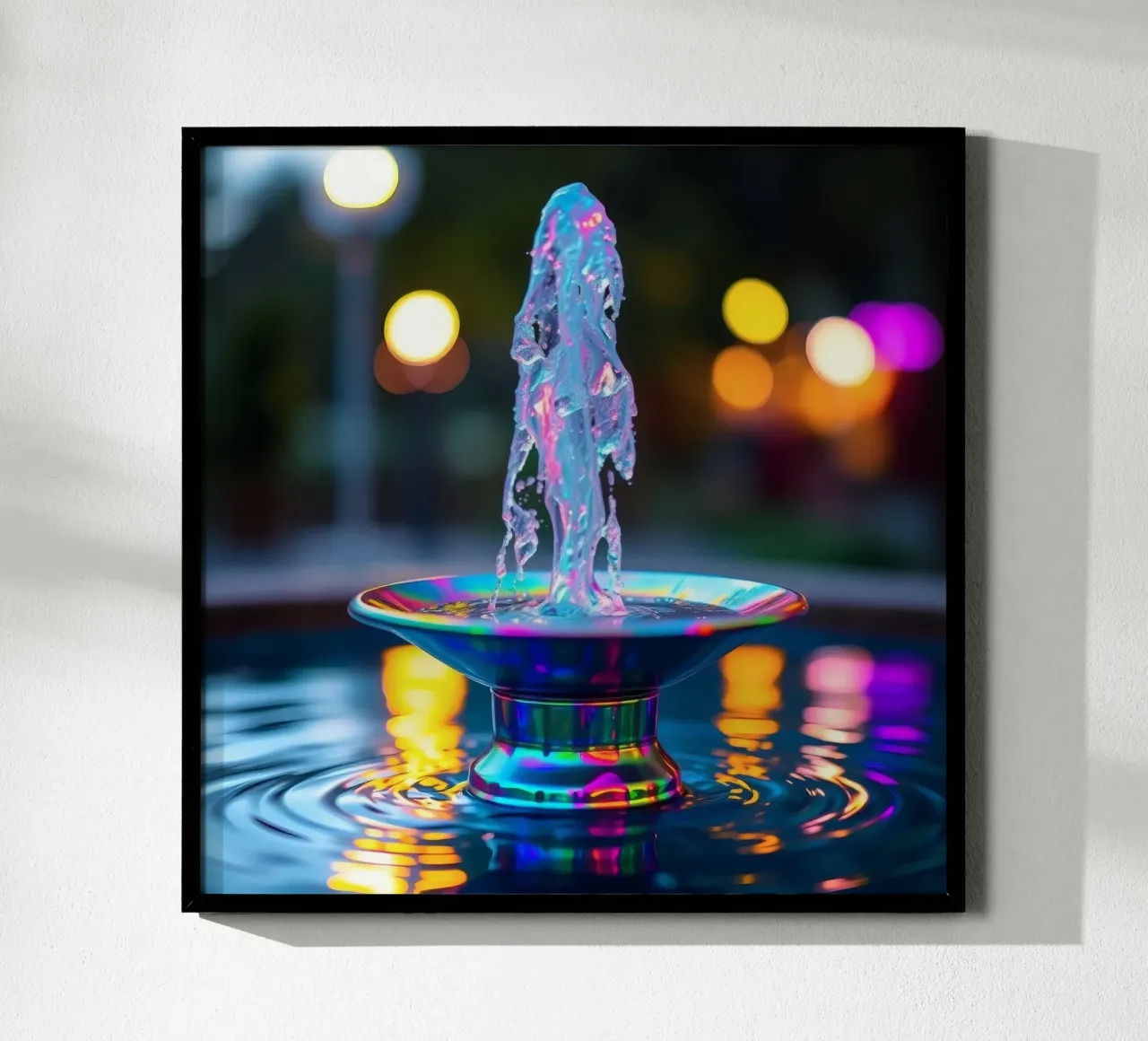 Une fontaine colorée crée un spectacle lumineux fascinant hahnemühle de DesignDoodle