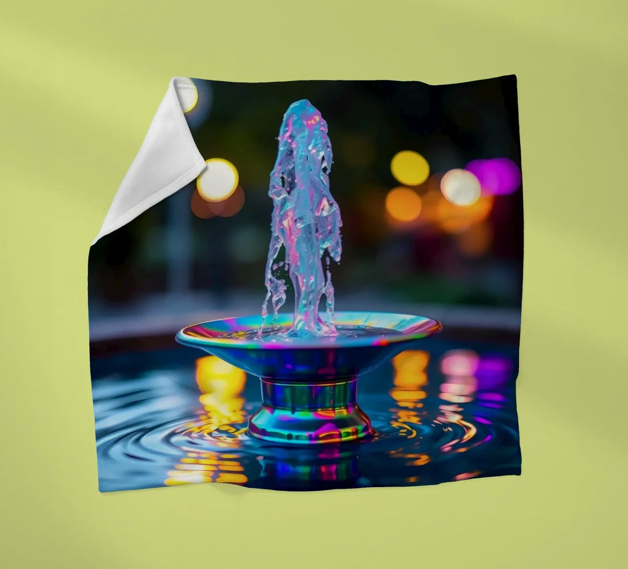 Colorful fountain creates a mesmerizing display of light fleece blanket by DesignDoodle