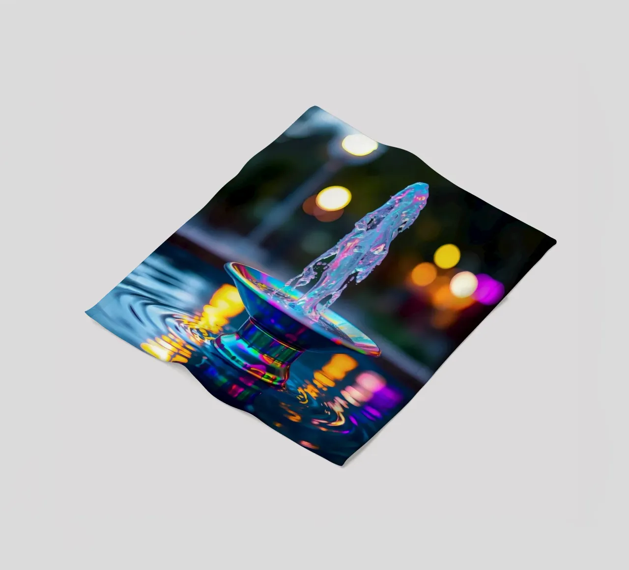 Colorful fountain creates a mesmerizing display of light fleece blanket by DesignDoodle