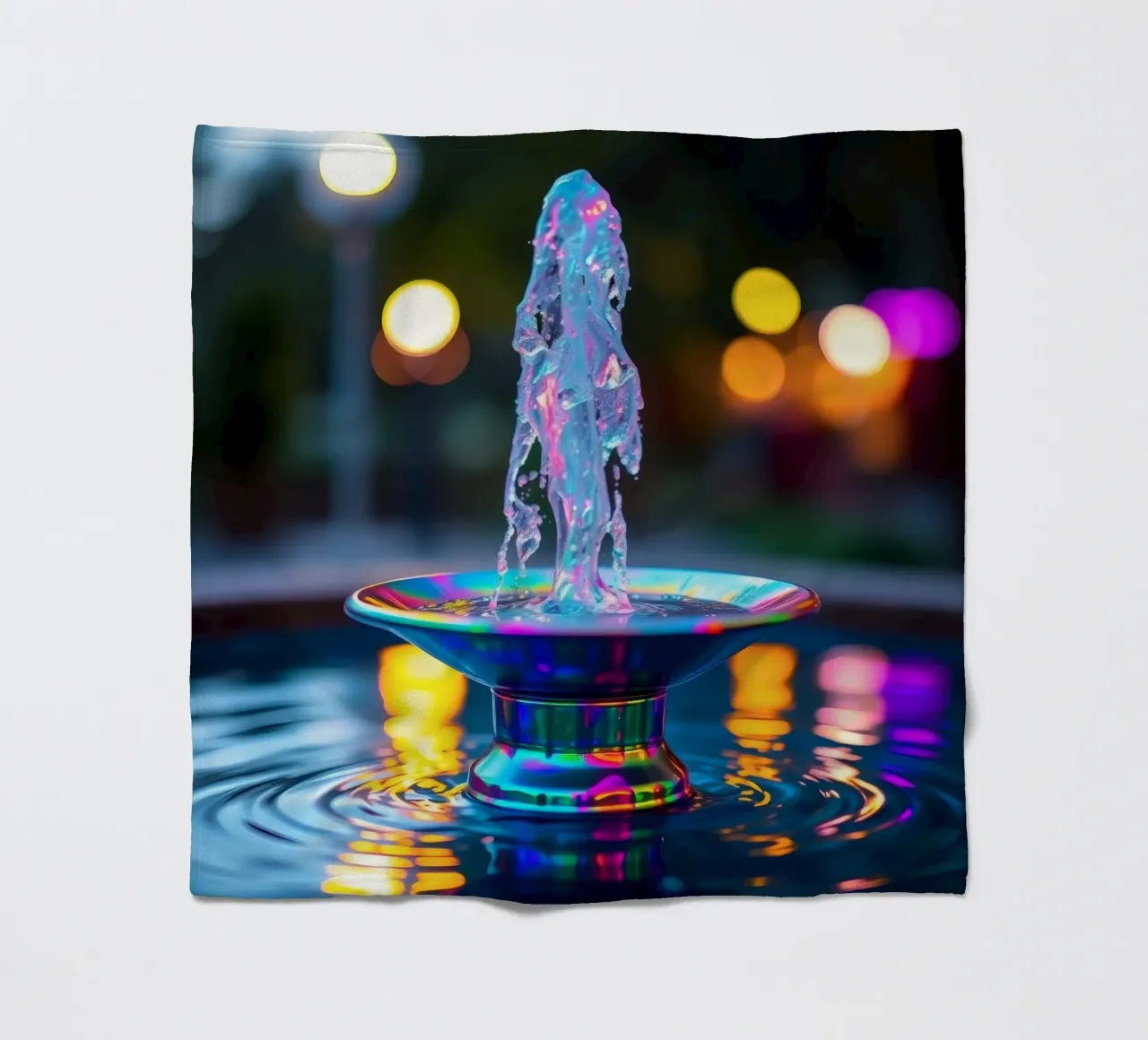 Colorful fountain creates a mesmerizing display of light fleece blanket by DesignDoodle