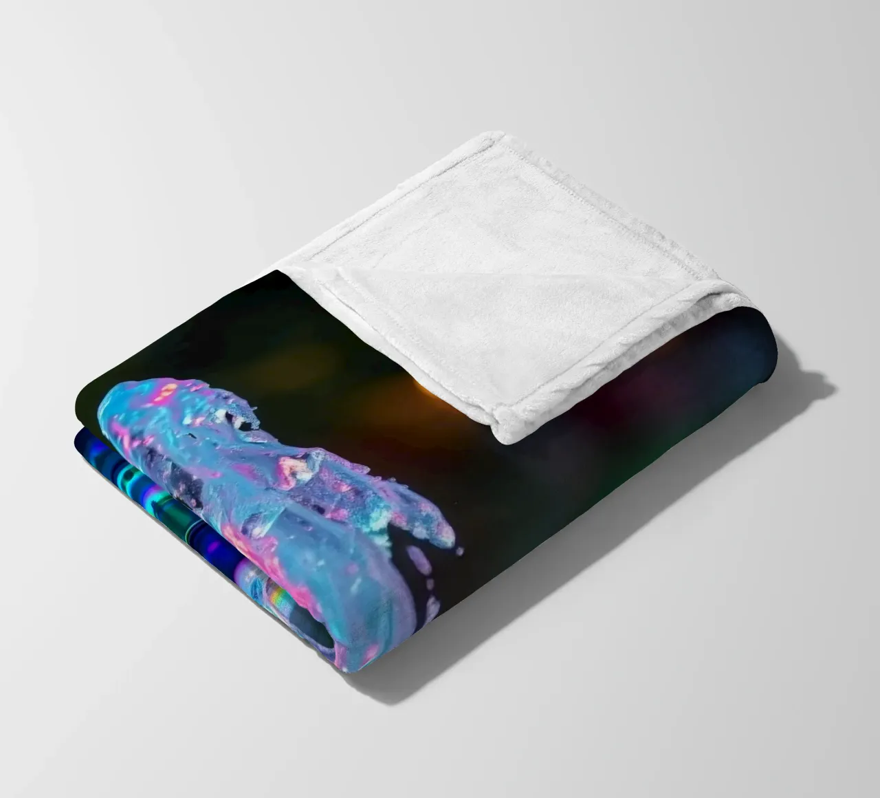 Colorful fountain creates a mesmerizing display of light fleece blanket by DesignDoodle