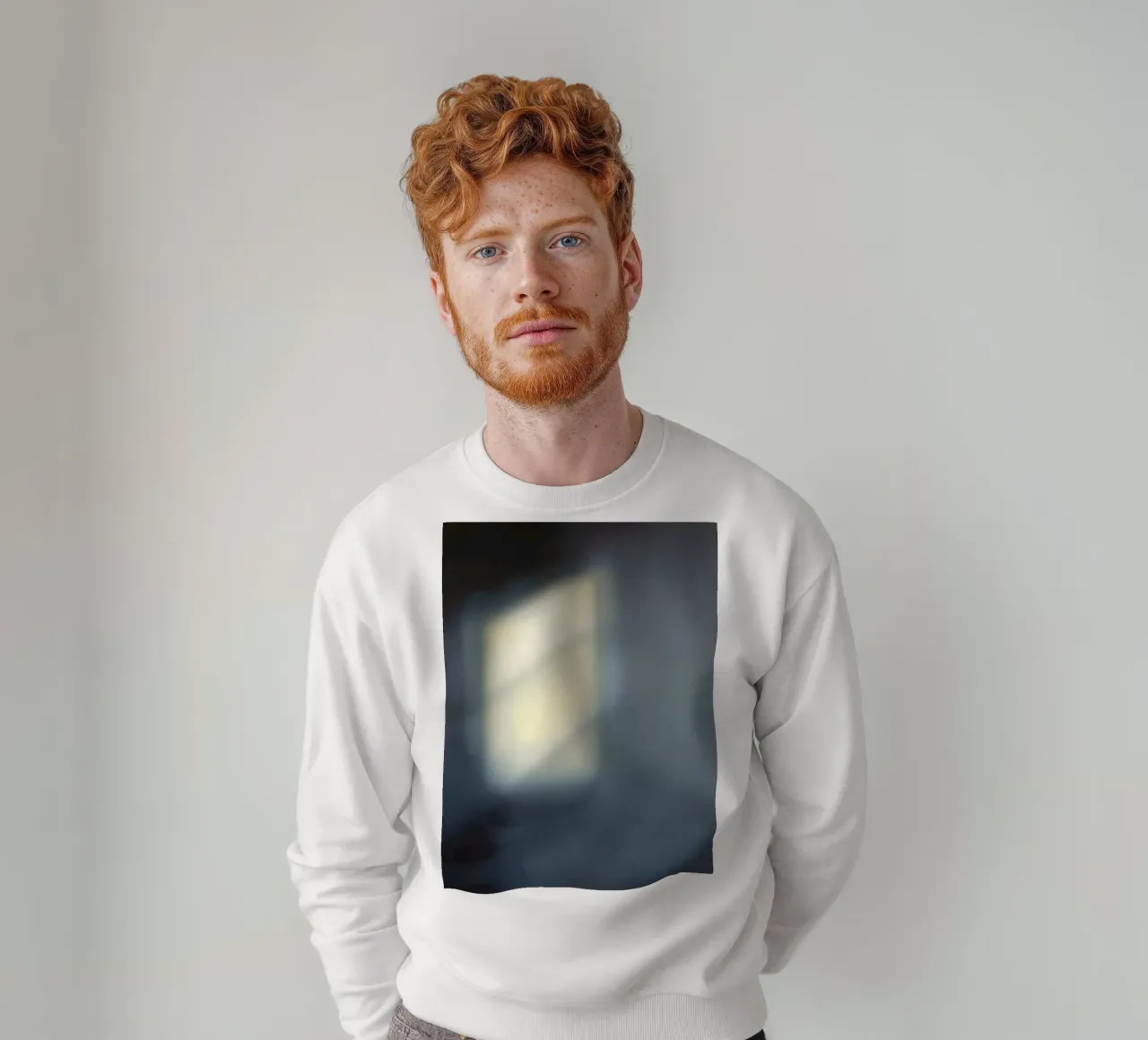 Soft light filters through a window, creating a hazy ambianc sweatshirt by DesignDoodle