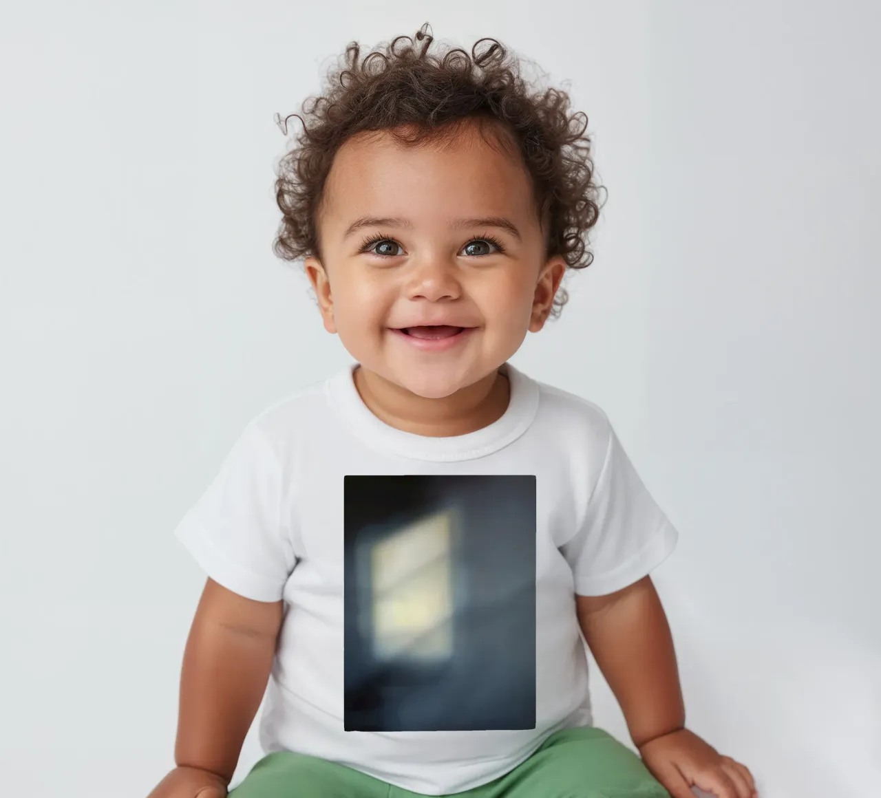Soft light filters through a window, creating a hazy ambianc baby t-shirt by DesignDoodle