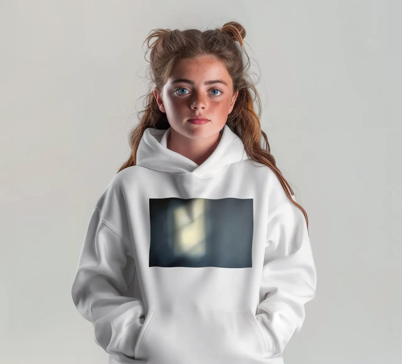 Soft light filters through a window, creating a hazy ambianc kids hoodie by DesignDoodle