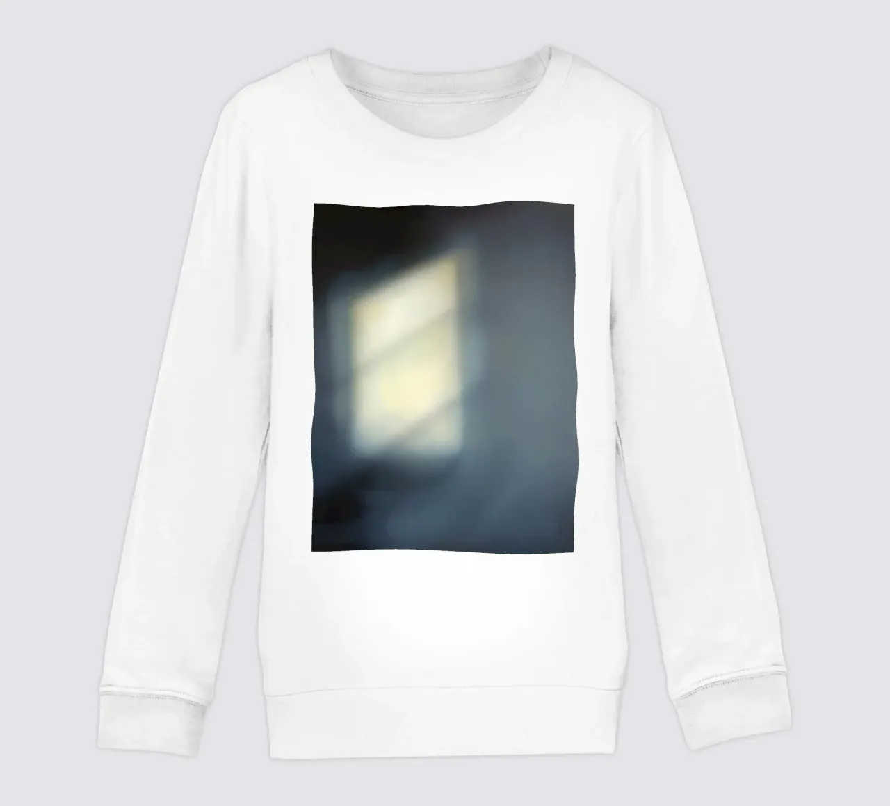 Soft light filters through a window, creating a hazy ambianc kids sweatshirt by DesignDoodle
