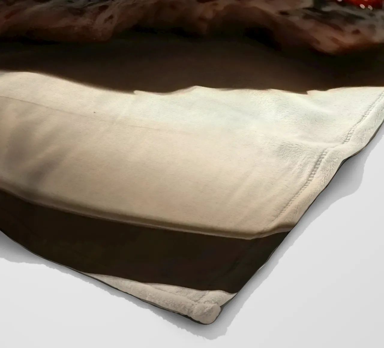 Bistecca perfettamente grigliata servita su un semplice piatto bianco coperta in pile da DesignDoodle