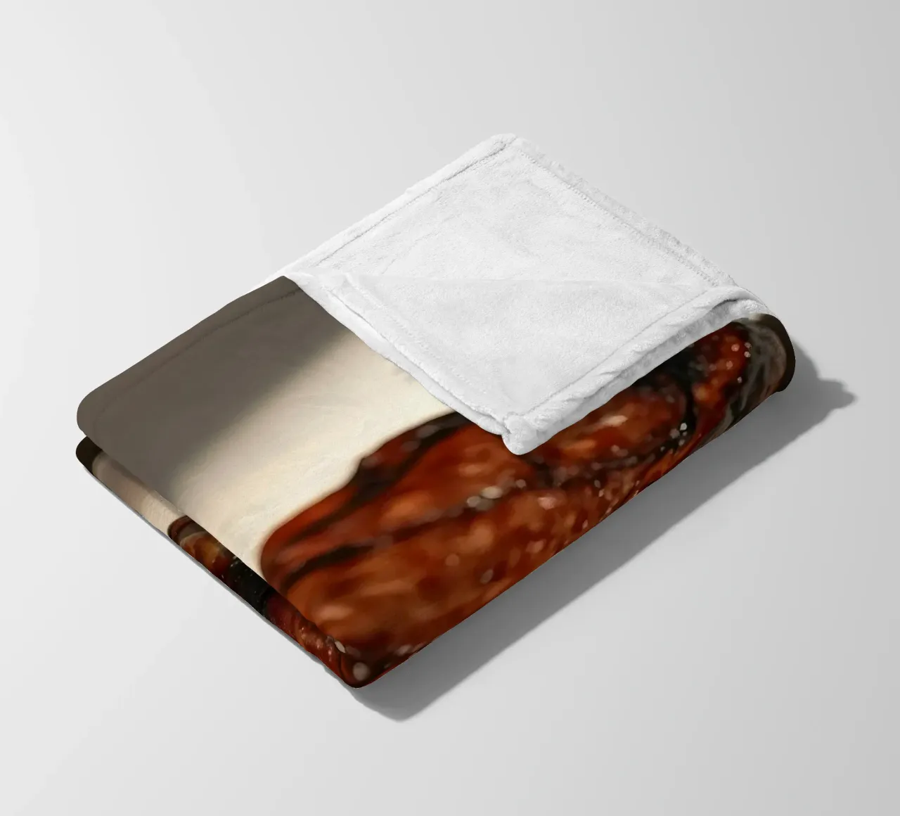 Bistecca perfettamente grigliata servita su un semplice piatto bianco coperta in pile da DesignDoodle