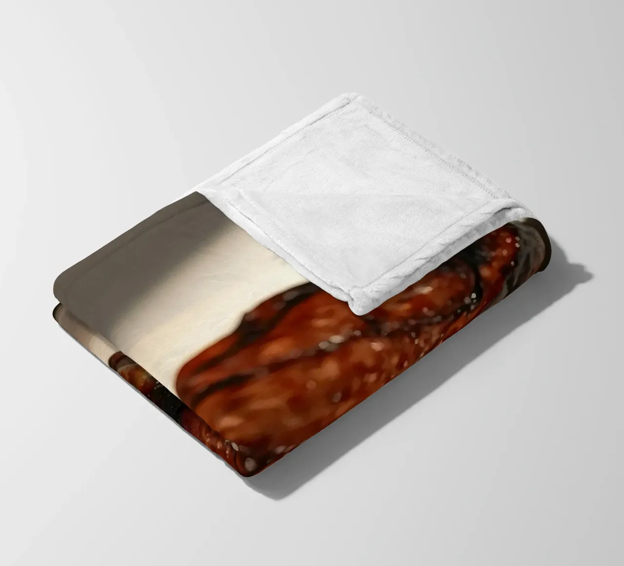 Bistecca perfettamente grigliata servita su un semplice piatto bianco coperta in pile da DesignDoodle