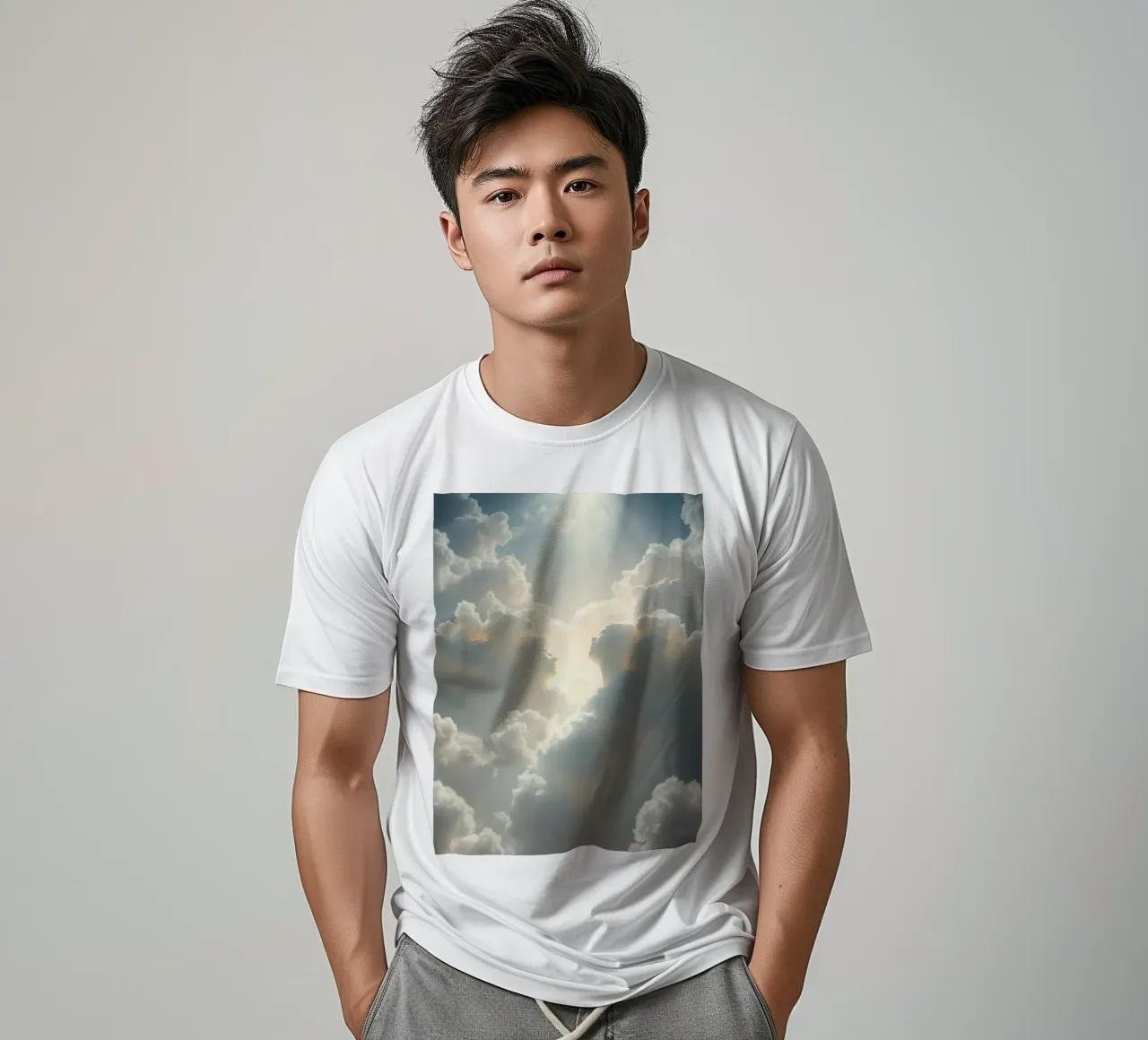 Majestuosas nubes iluminadas por la luz del sol revelan formas etéreas camiseta de DesignDoodle