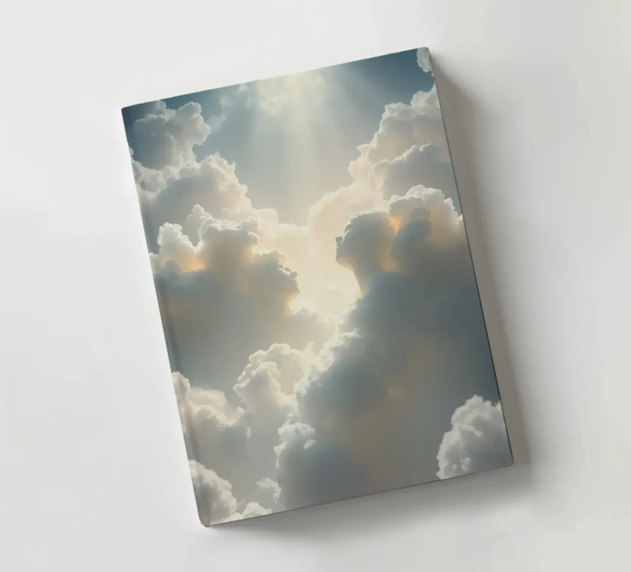 Majestic clouds illuminated by sunlight reveal ethereal shap notebook by DesignDoodle