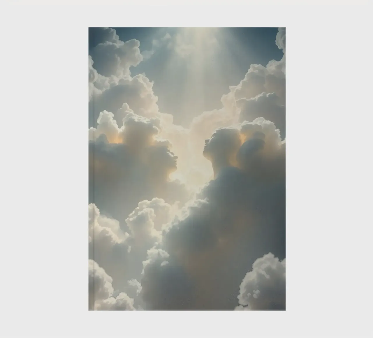 Majestic clouds illuminated by sunlight reveal ethereal shap notebook by DesignDoodle