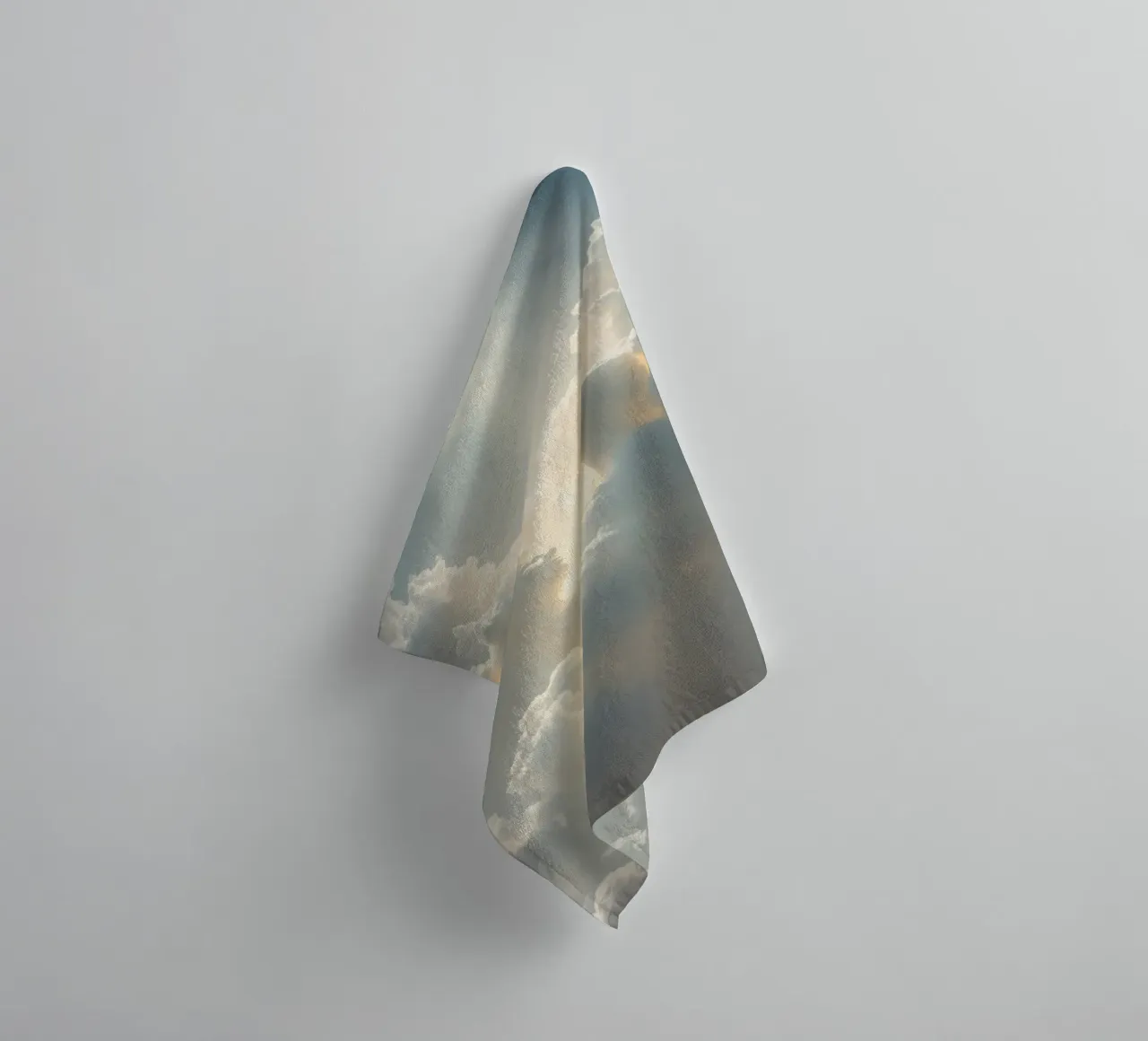Majestic clouds illuminated by sunlight reveal ethereal shap towel by DesignDoodle