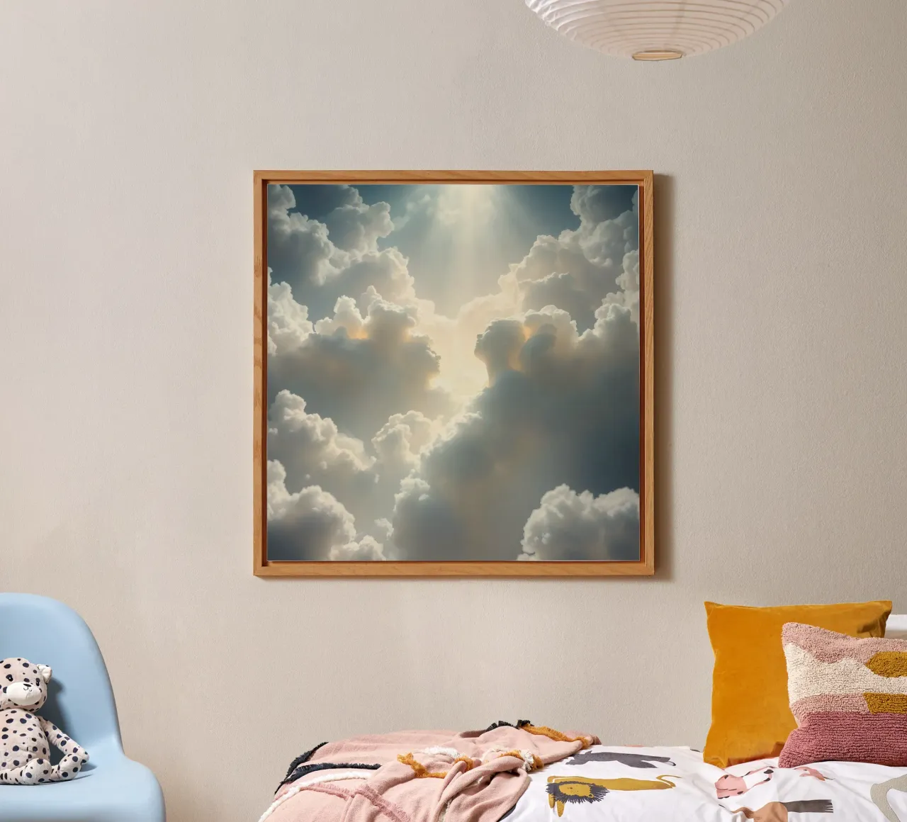 Majestätische Wolken, die vom Sonnenlicht beleuchtet werden, enthüllen eine ätherische Form Forex-Platte von DesignDoodle