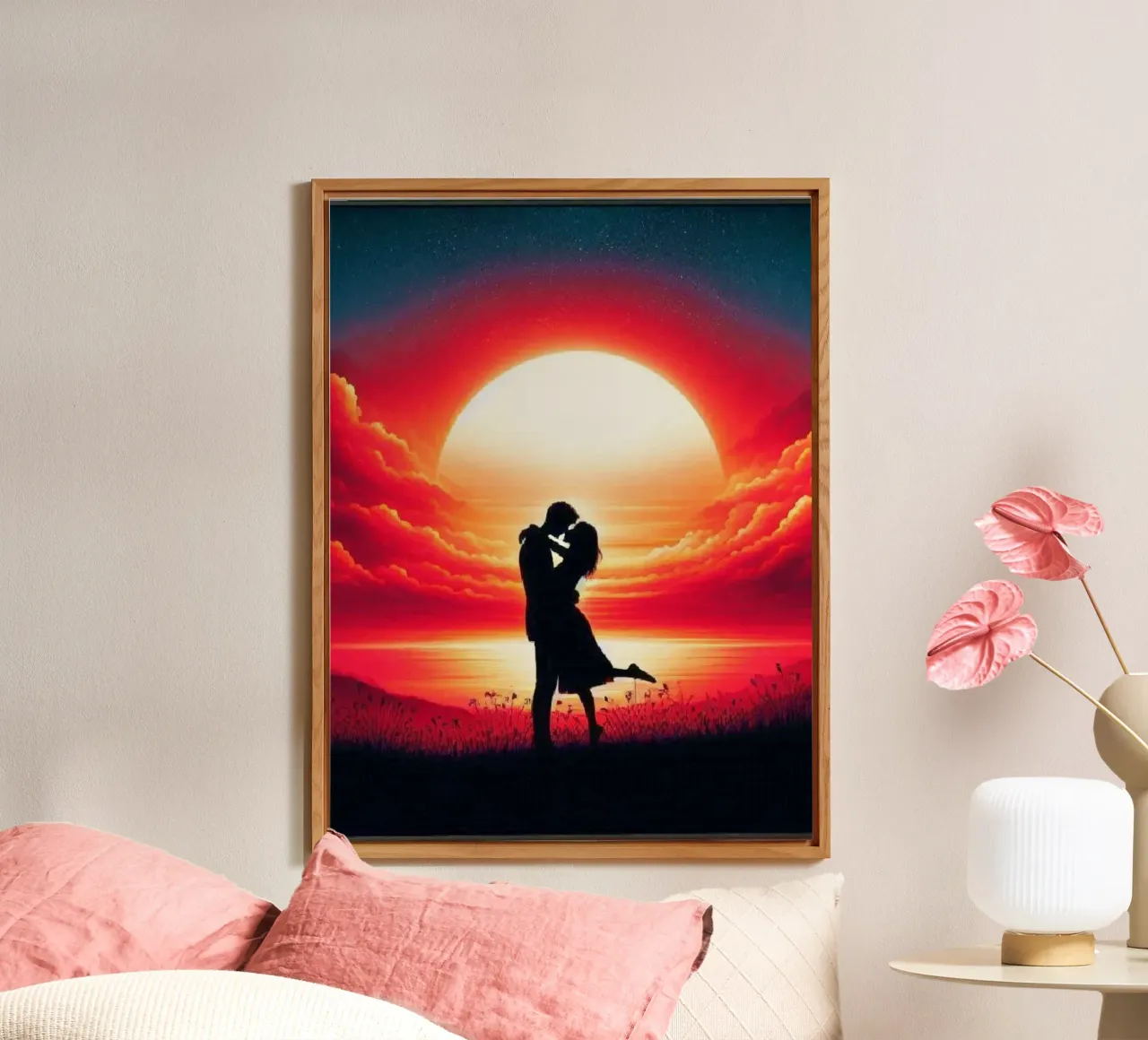 Amore sotto un cielo di fuoco alluminio dibond da ZARAH