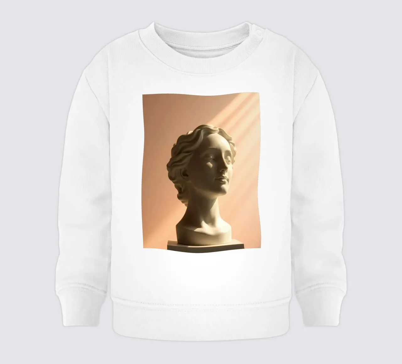 Scultura in marmo bianco di una testa di donna illuminata da una luce soffusa. felpa neonato da DesignDoodle