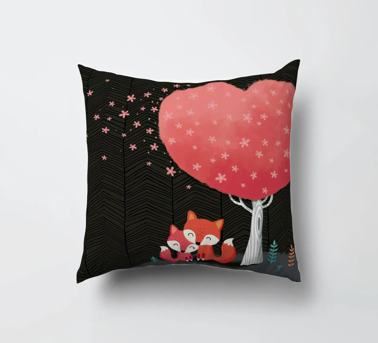 Foxes with Blossom cuscino da DinoMike
