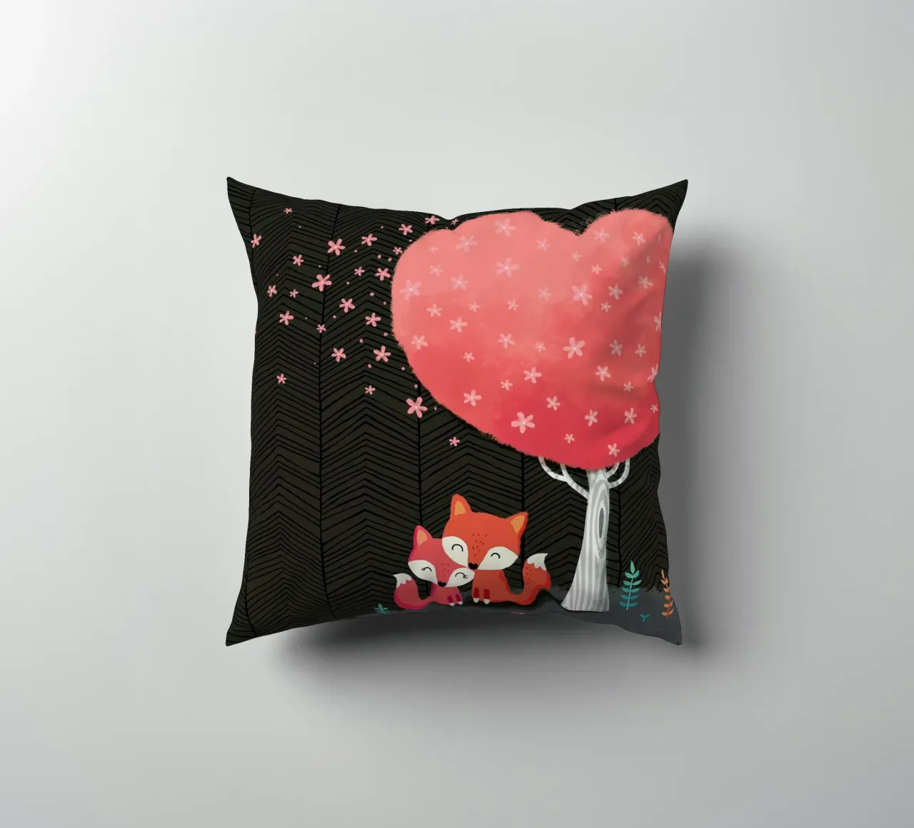 Foxes with Blossom cuscino da DinoMike