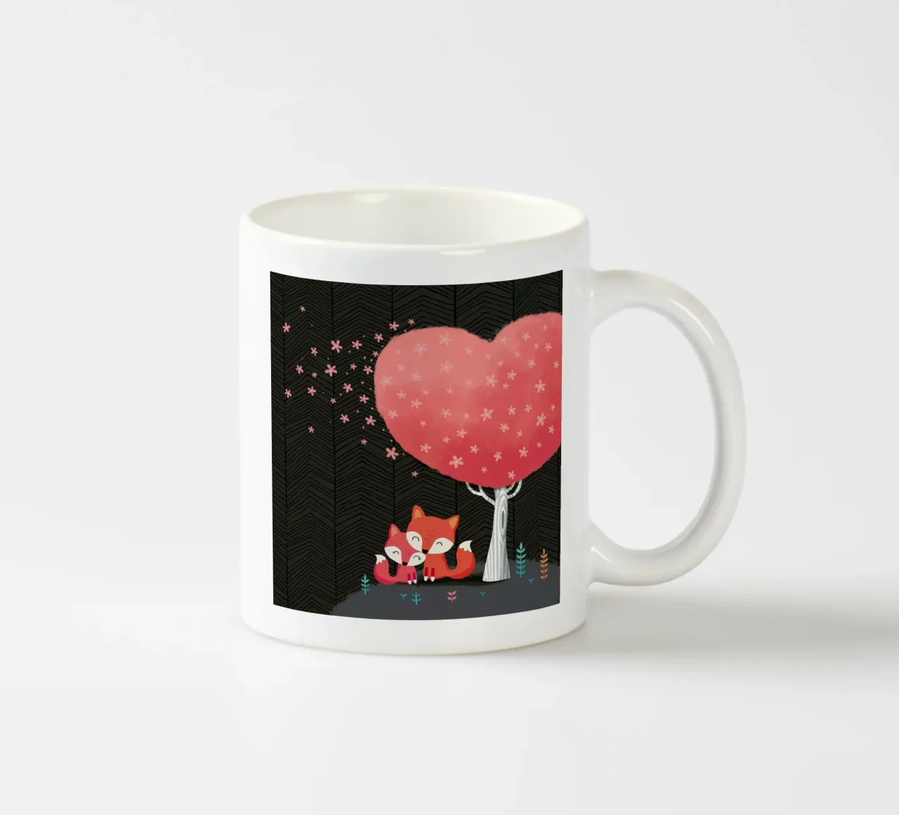 Foxes with Blossom tazza in ceramica da DinoMike