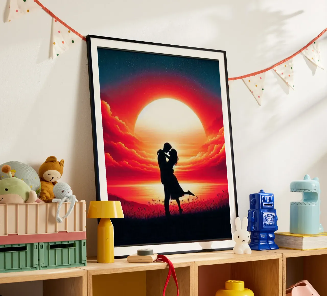 sussurro del tramonto poster con telaio in plastica da ZARAH