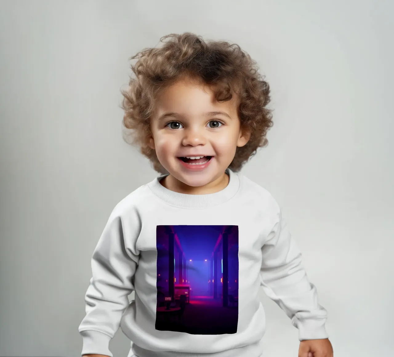 Luogo unico e suggestivo con illuminazione colorata felpa neonato da DesignDoodle