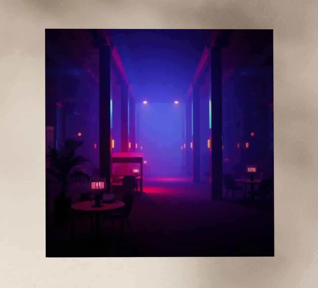 Luogo unico e suggestivo con illuminazione colorata pellicola backlit da DesignDoodle